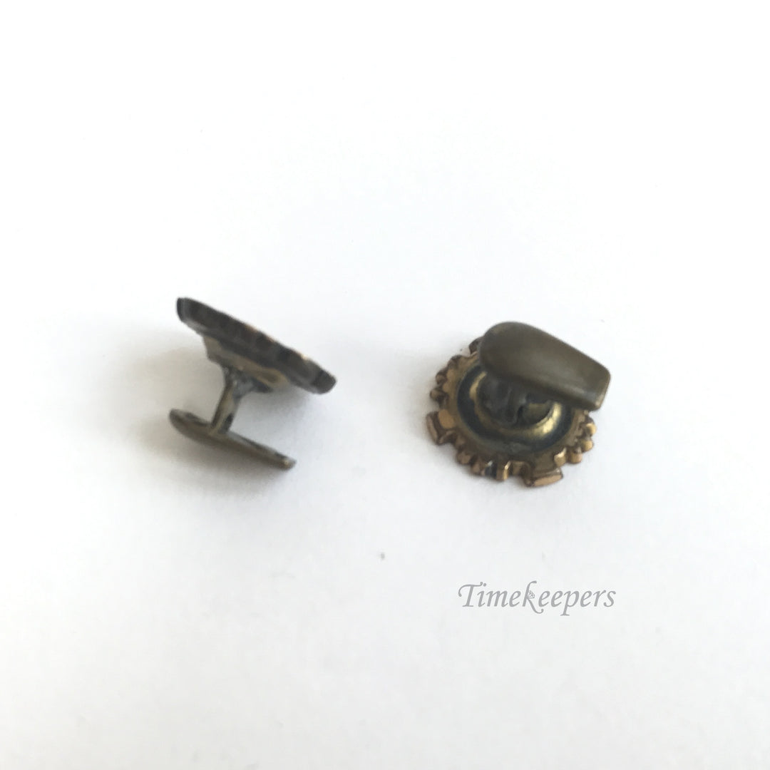e214 Antique Original Gold Tone Floral Men's Cuff Links