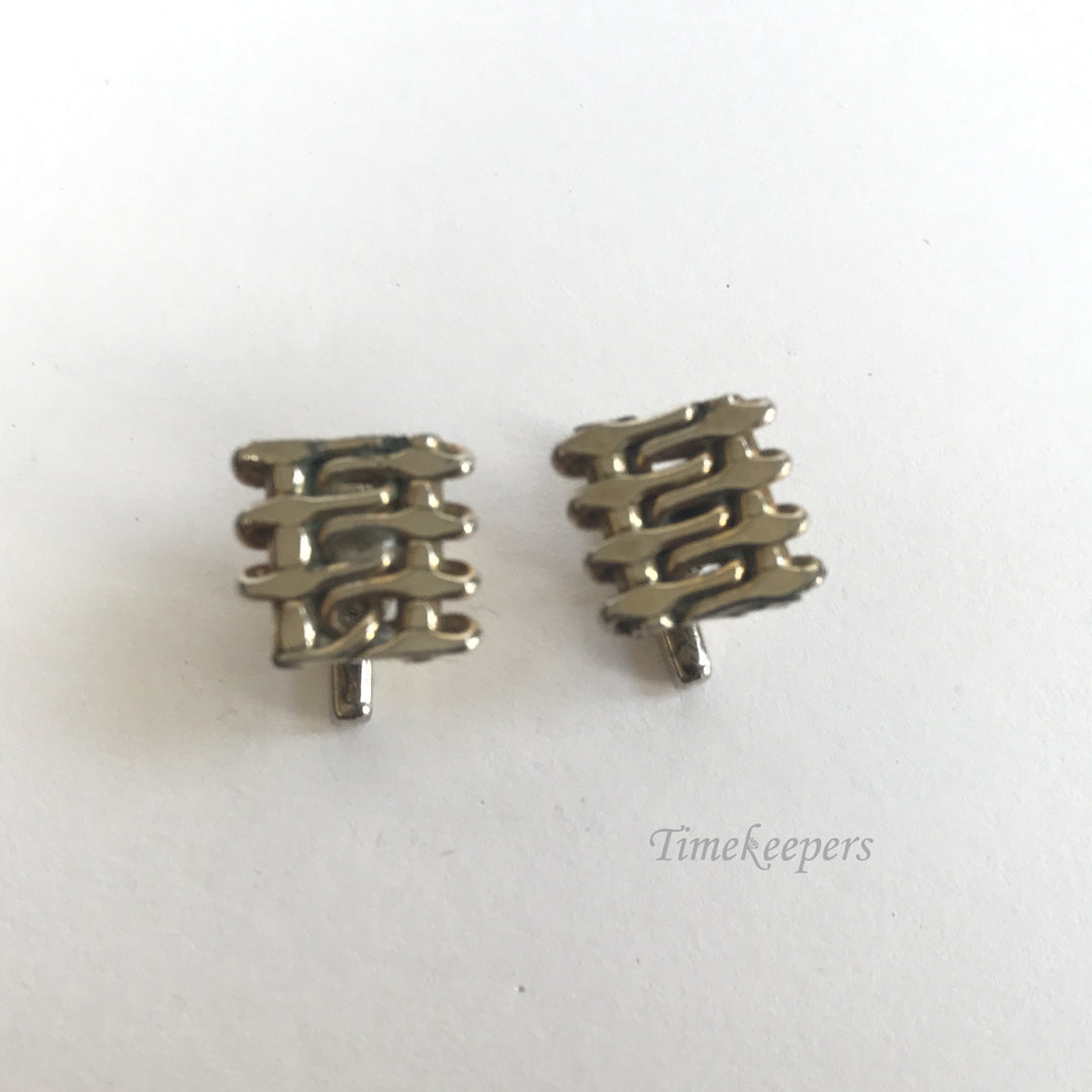 e215 Antique Original Gold Tone Square Design Men's Cuff Links