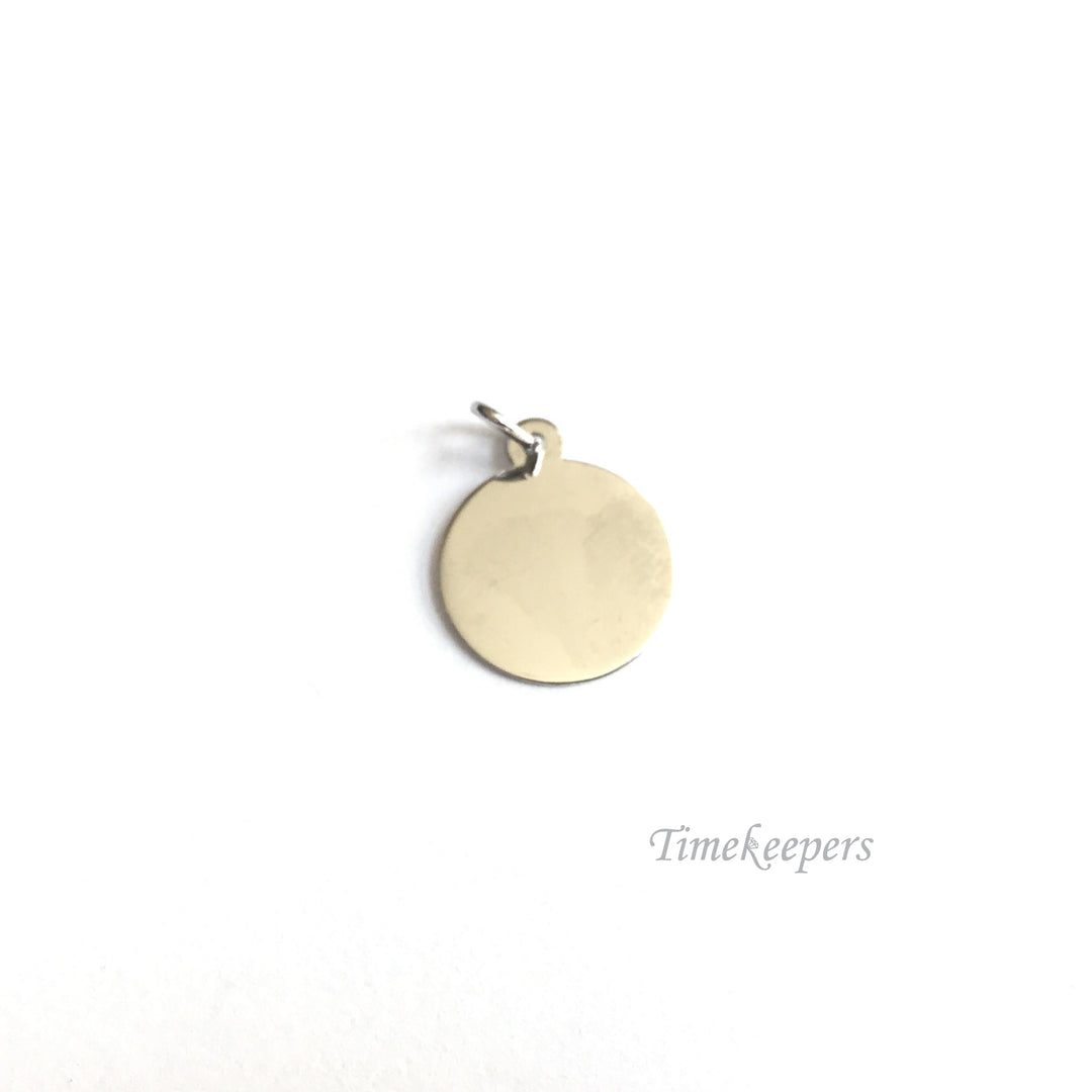 e241 Vintage Sterling Silver Blank Round Charm Pendant