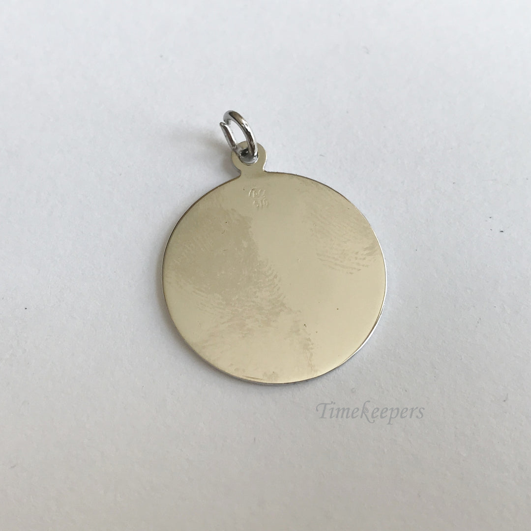 e245 Vintage Silver Tone Sweet Sixteen Round Charm Pendant