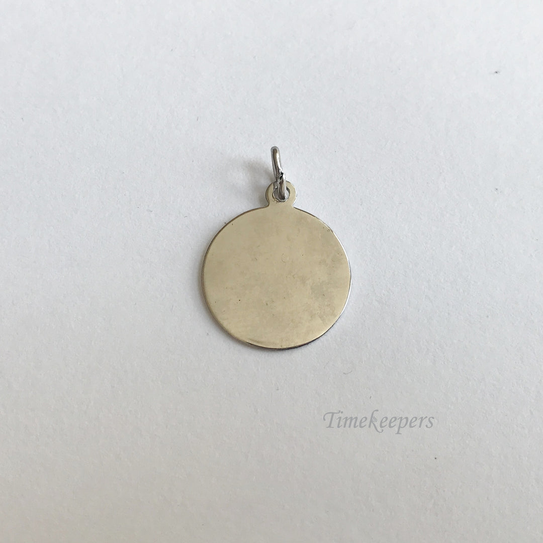e247 Vintage Silver Tone Blank Round Charm Pendant