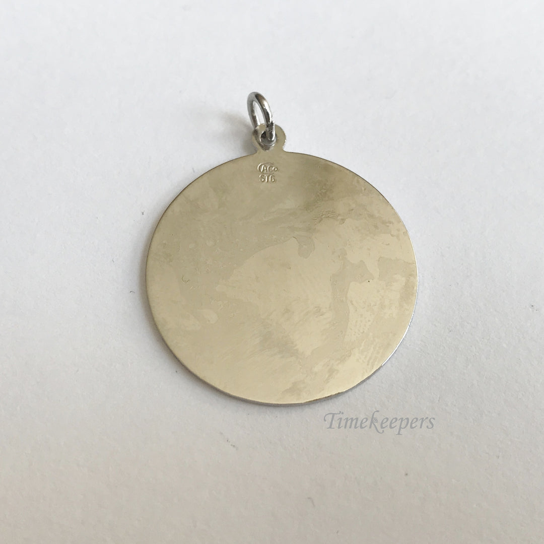 e249 Vintage Silver Tone Allergic Round Charm Pendant