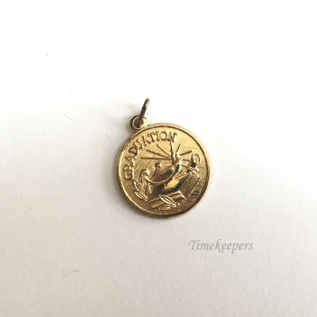 e252 Vintage Gold Filled Sterling Silver Graduation Charm Pendant