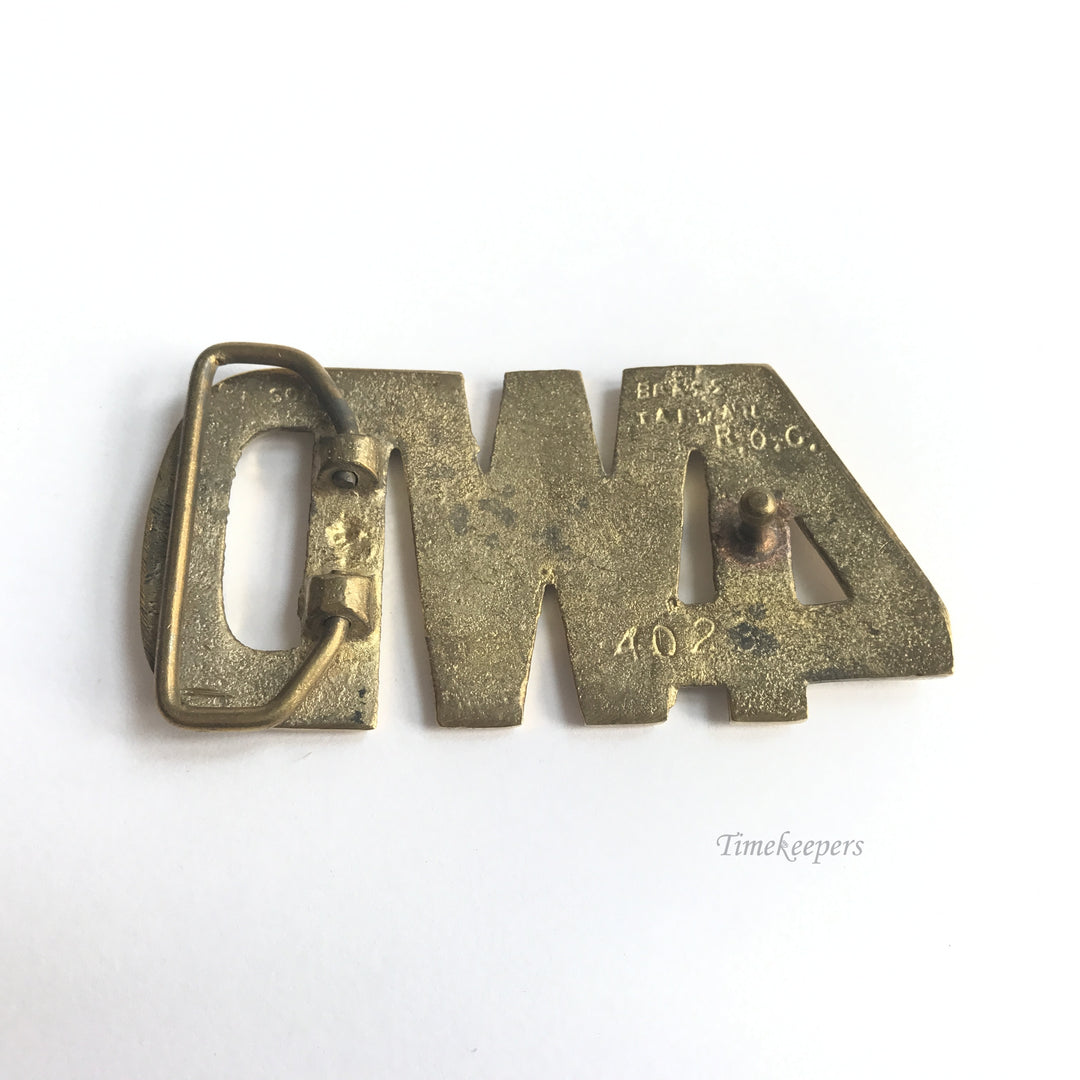 e273 Vintage Original Solid Brass 4WD Belt Buckle