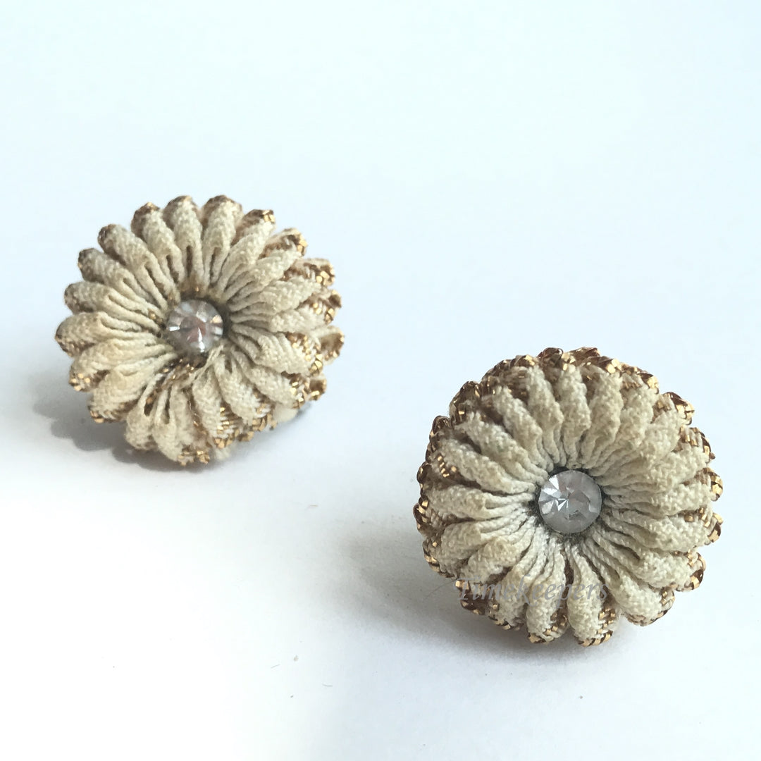 e296 Vintage Elegant Ruffle Thread Screw-on Earrings