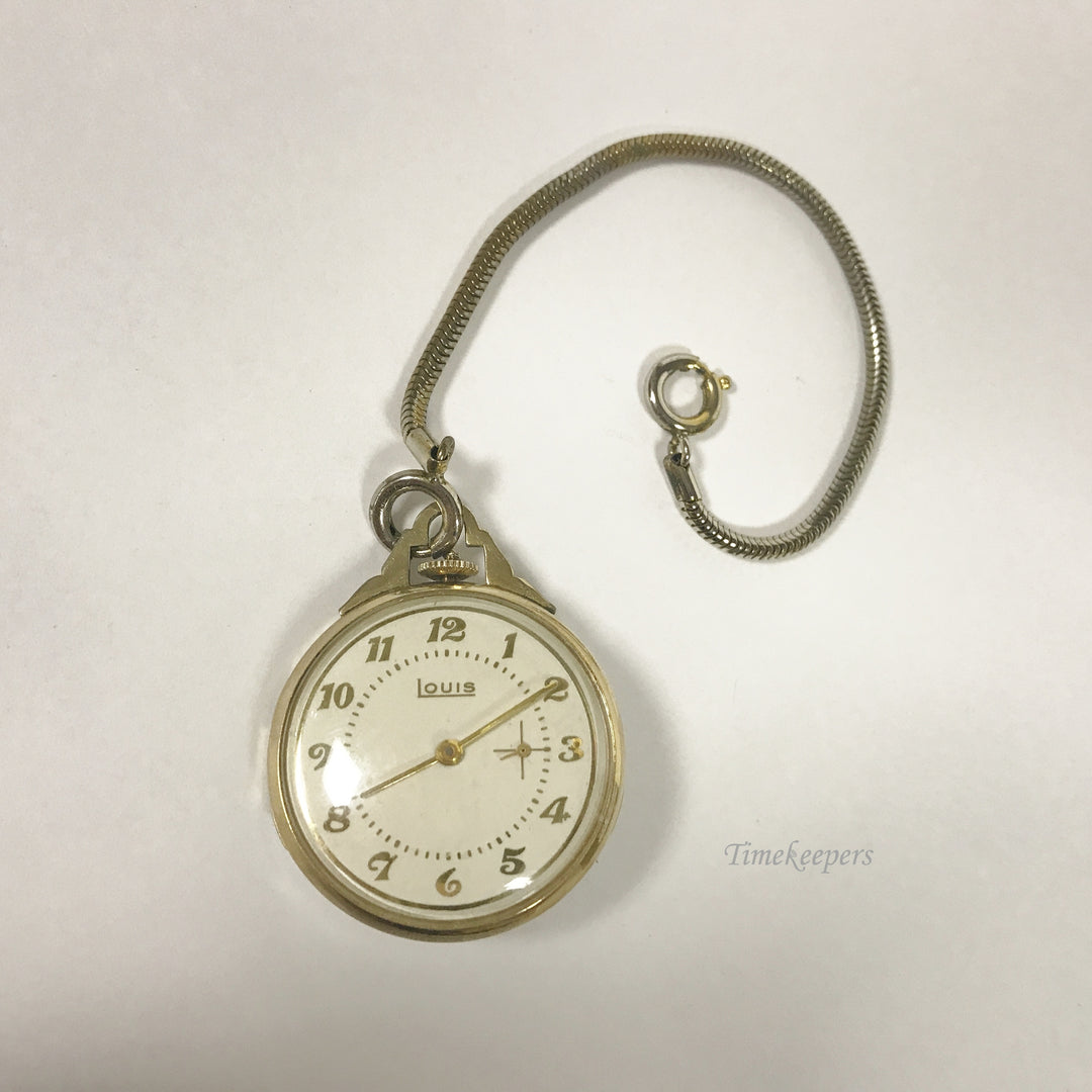 e461 Original Vintage Louis 10k Gold Filled Stainless Mechanical Pocket Watch