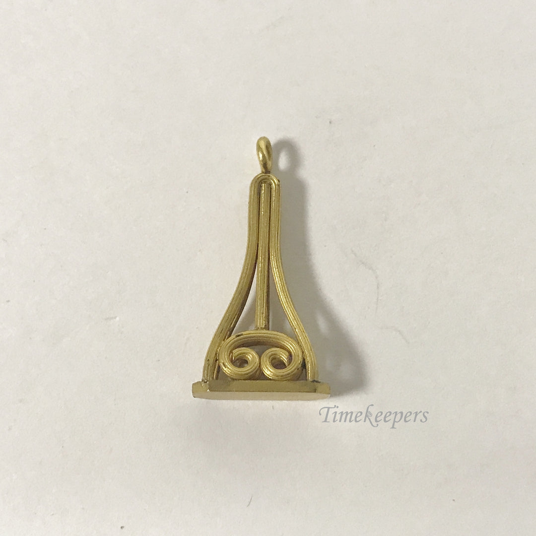 e474 Vintage Gold Filled Filigree Charm Pendant