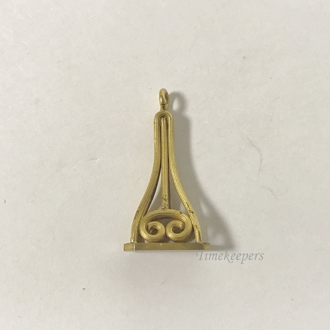 e474 Vintage Gold Filled Filigree Charm Pendant