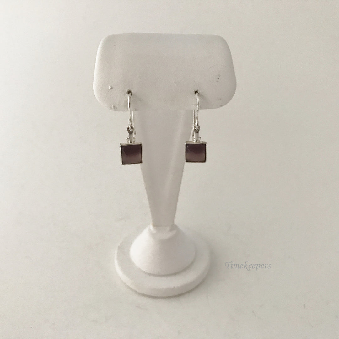 e488 Vintage Elegant Sterling Silver Earrings Chain Pendant Necklace 3pc Set