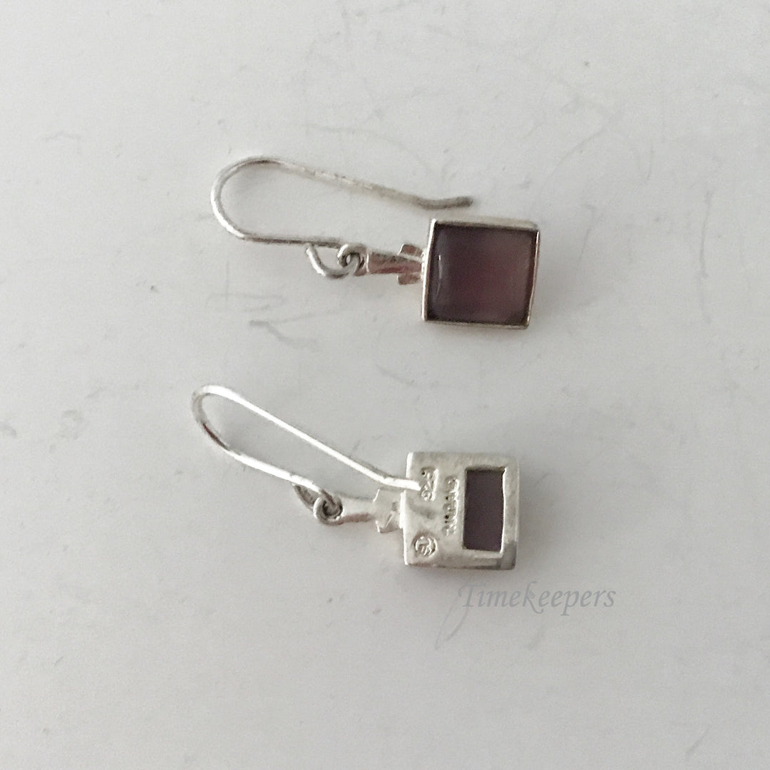 e488 Vintage Elegant Sterling Silver Earrings Chain Pendant Necklace 3pc Set