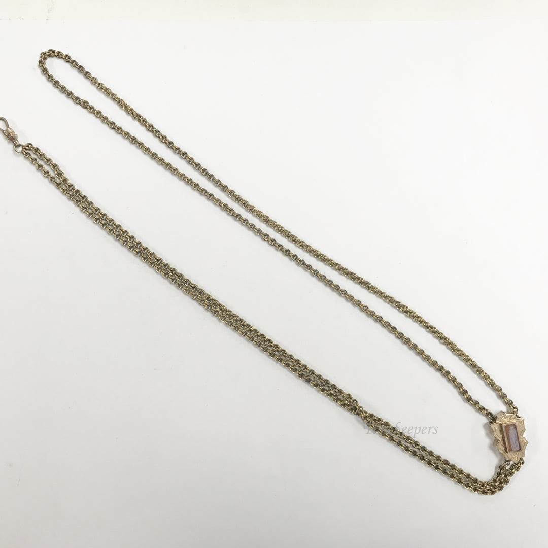 e509 Antique Gold Filled Necklace Chain for Pocket or Pendant Watch 57"