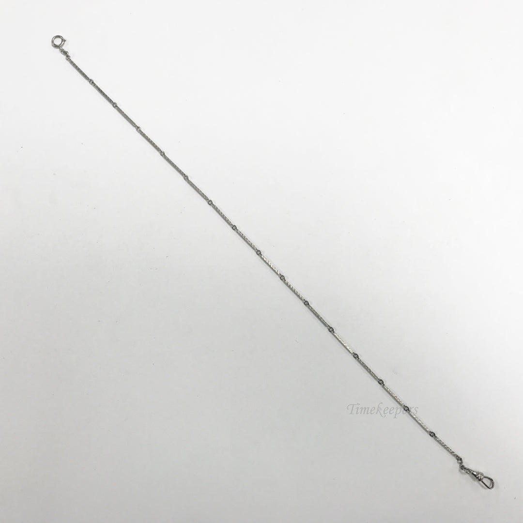 e511 Antique Gold Filled Vest Pocket Watch Chain Silver Tone 13"