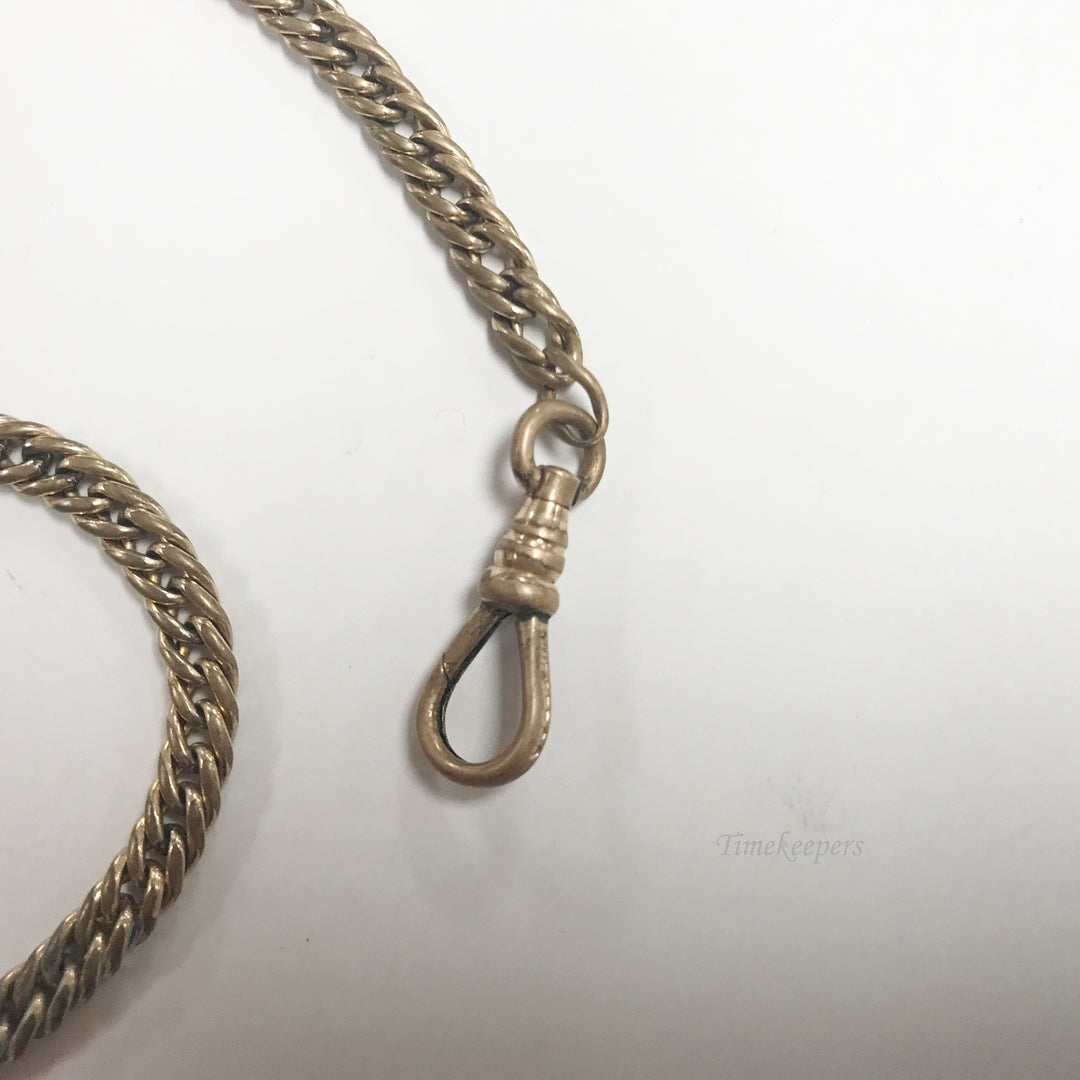 e518 Antique Gold Filled Vest Pocket Watch Chain Gold Tone 12"