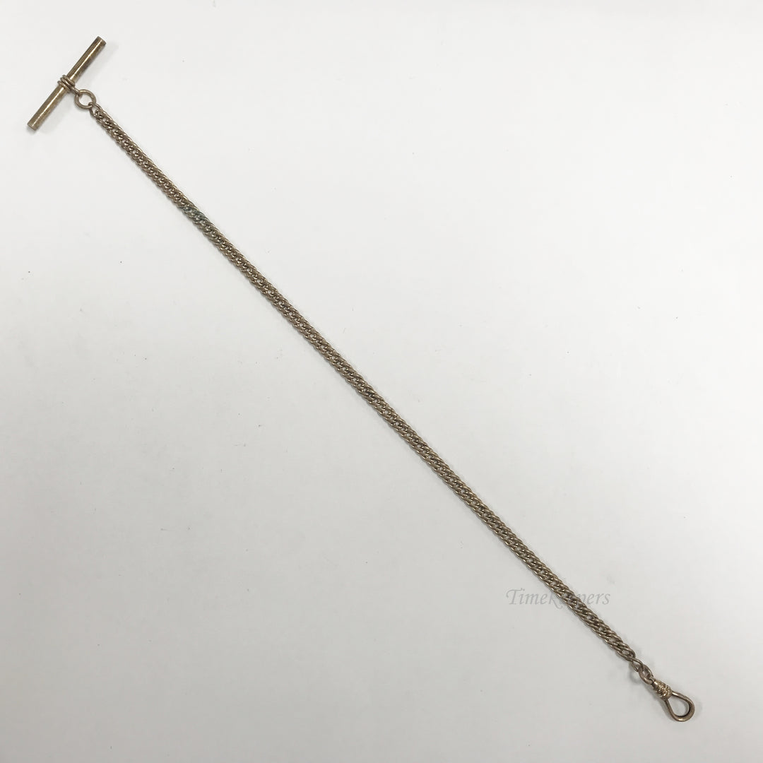 e518 Antique Gold Filled Vest Pocket Watch Chain Gold Tone 12"