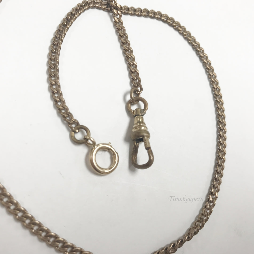 e522 Antique Gold Filled Vest Pocket Watch Chain Gold Tone 14"