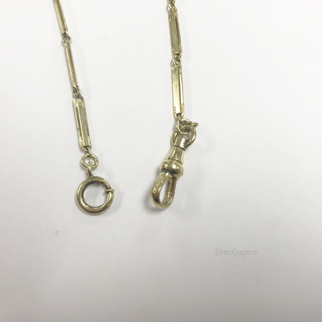 e527 Antique Gold Filled Vest Pocket Watch Chain Gold Tone 12"