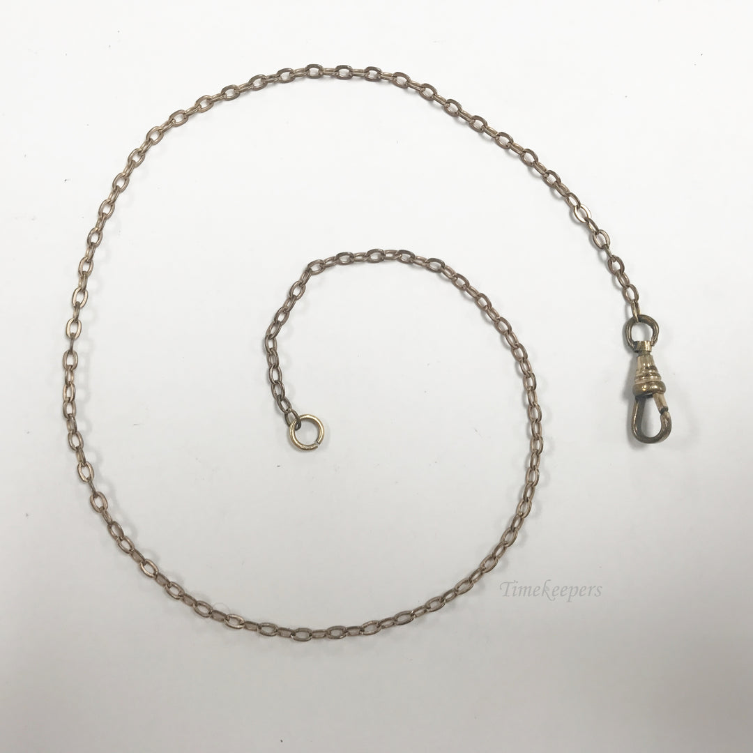 e529 Antique Gold Filled Vest Pocket Watch Chain Gold Tone 15"