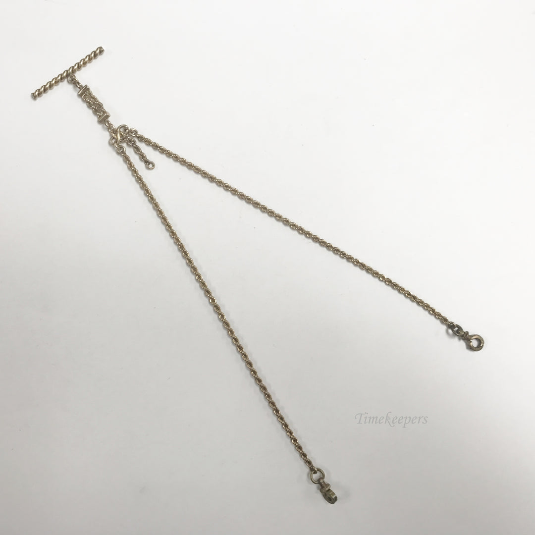 e535 Antique Gold Filled Vest Pocket Watch Double Chain & Pendant Link