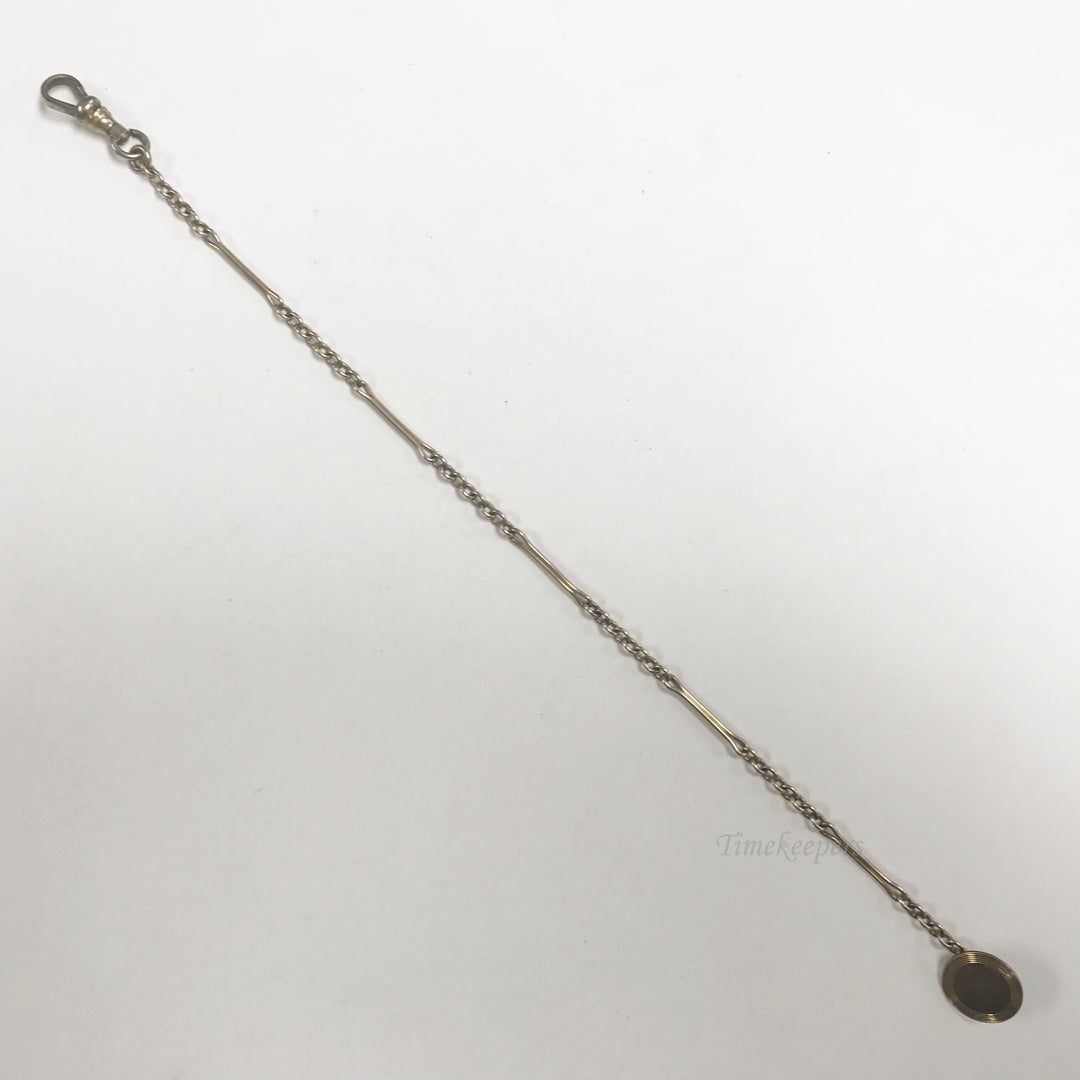e537 Antique Gold Filled Vest Pocket Watch Link Chain Button Insert