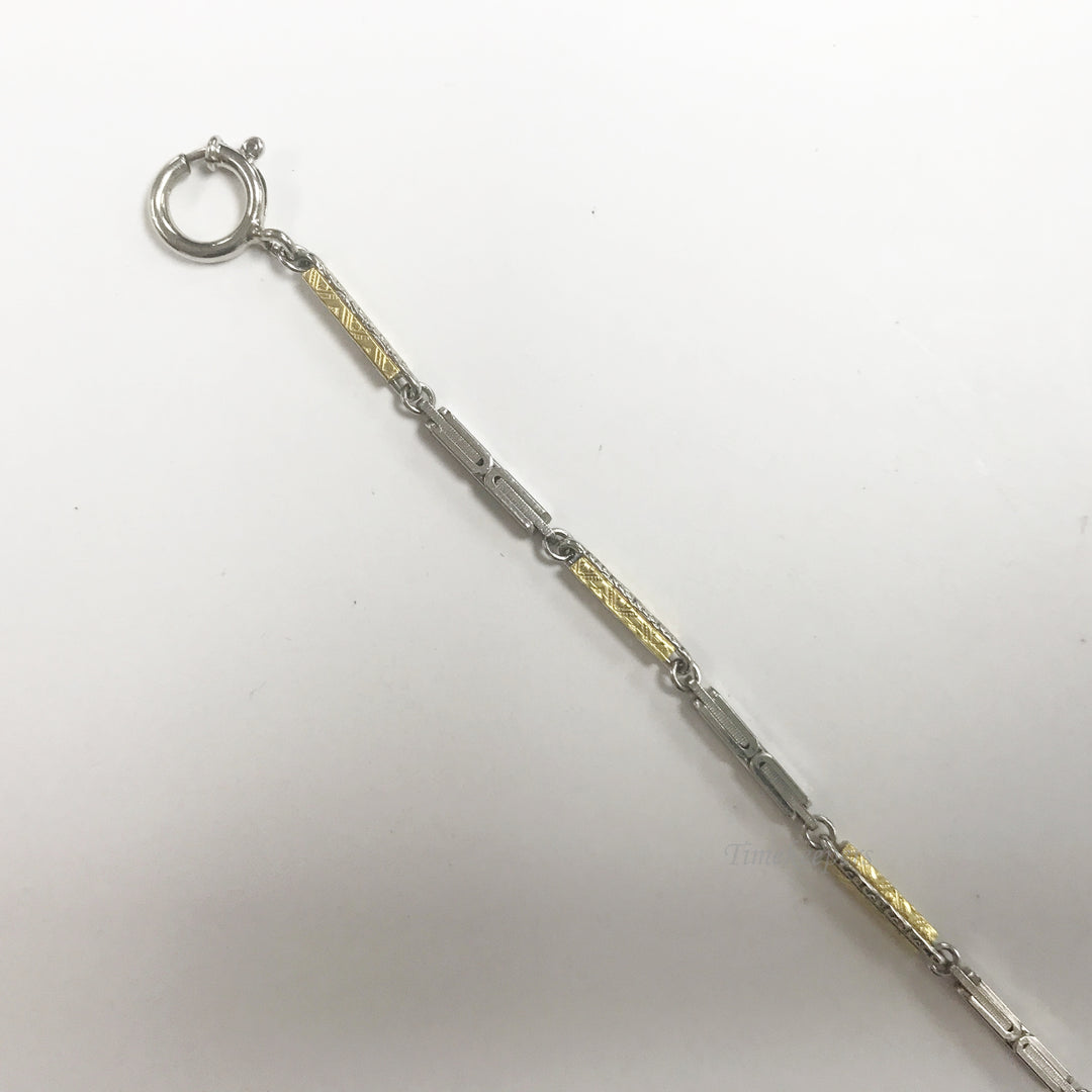 e547 Antique Gold Filled Vest Pocket Watch Two-Tone Link Chain