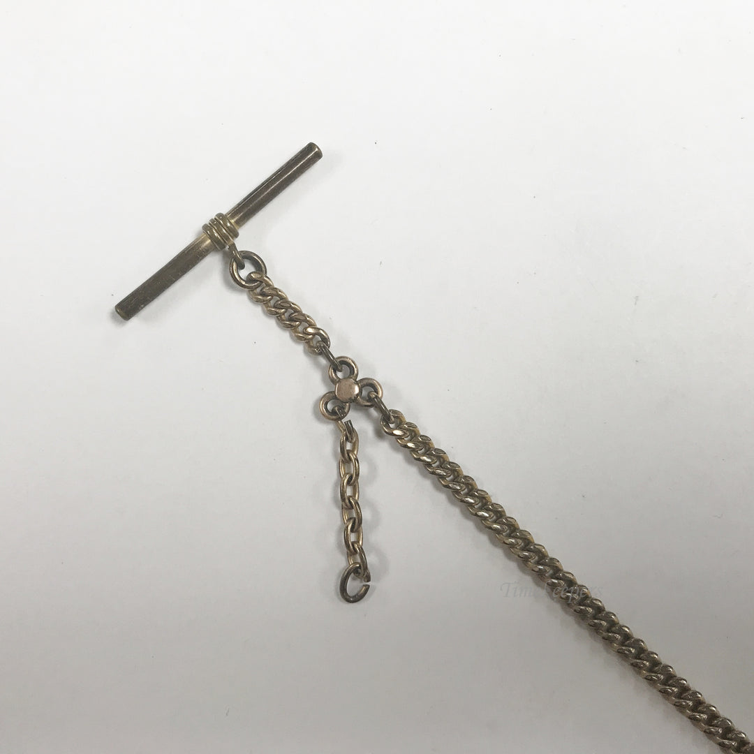 e548 Antique Gold Filled Vest Pocket Watch Round Link Chain