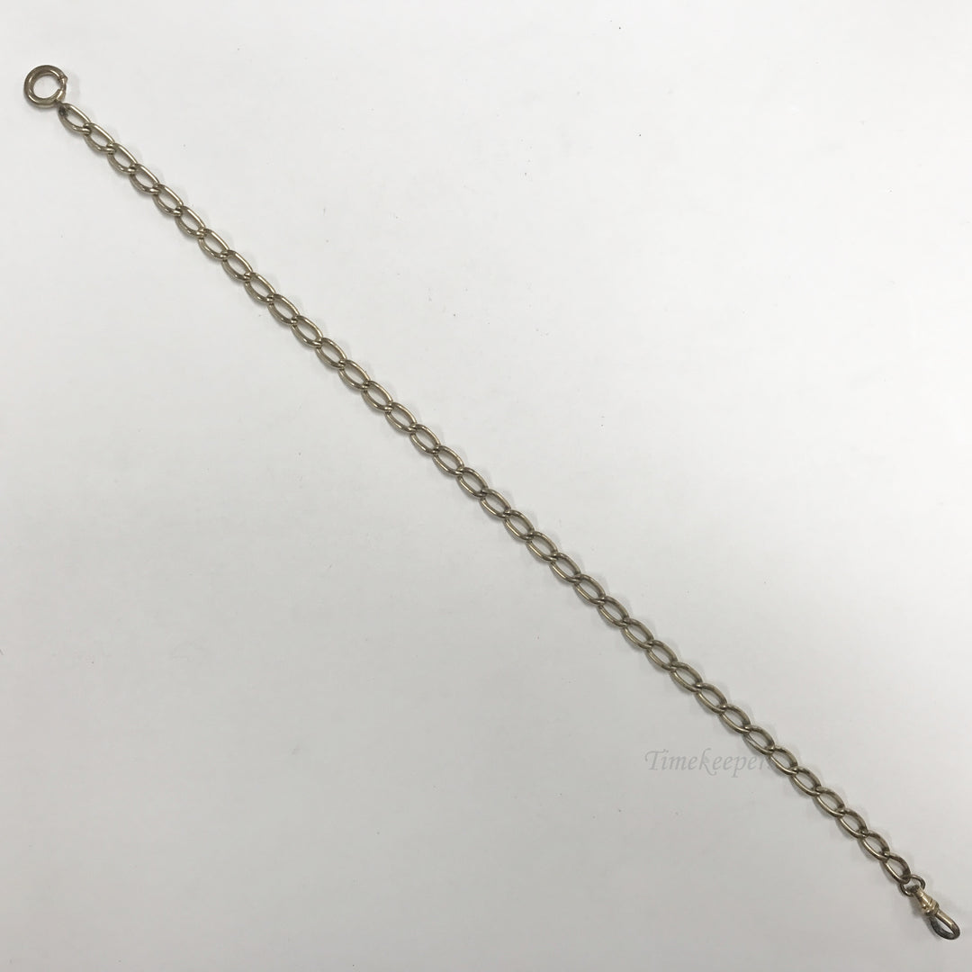 e551 Antique Gold Filled Vest Pocket Watch Oval Link Chain Gold Tone