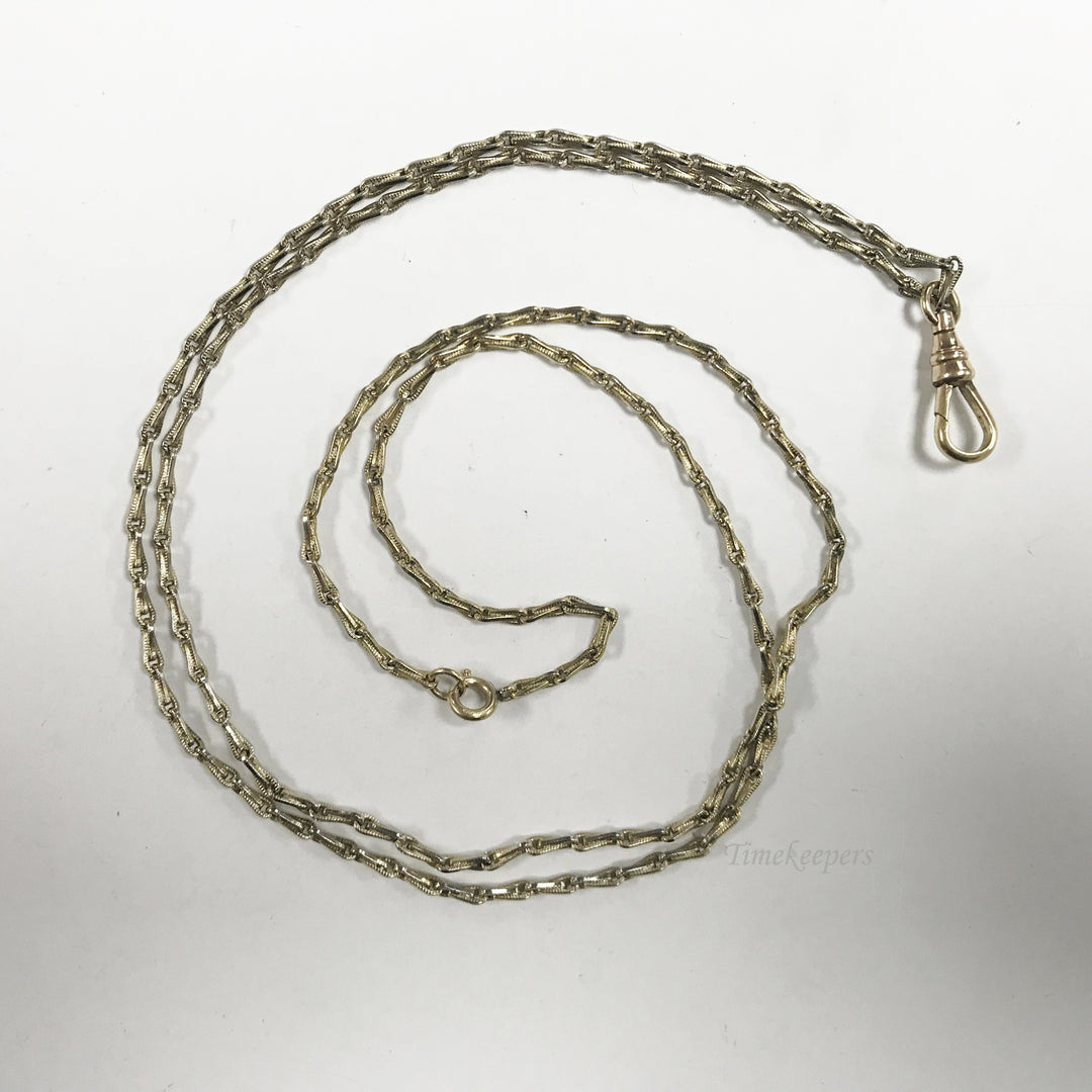 e567 Antique Gold Filled Pendant Pocket Watch Chain Necklace & Spring Clasp