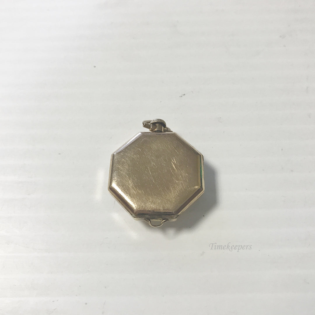 e601 Vintage GF Gold Tone Mechanical Pocket Pendant Watch