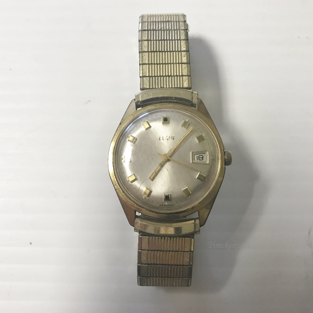 e606 Vintage Elgin Germany Stainless Steel Men's Wrist Watch