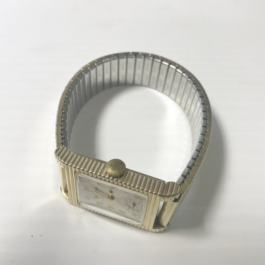 e612 Vintage Bulova USA Gold Tone 21J Hand-Winding Wrist Watch