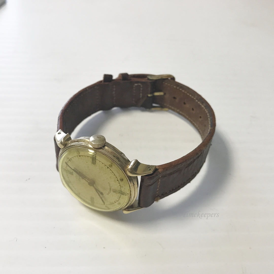 e625 Vintage Authentic Elgin De Luxe 10K GF Mechanical Men's Wrist Watch