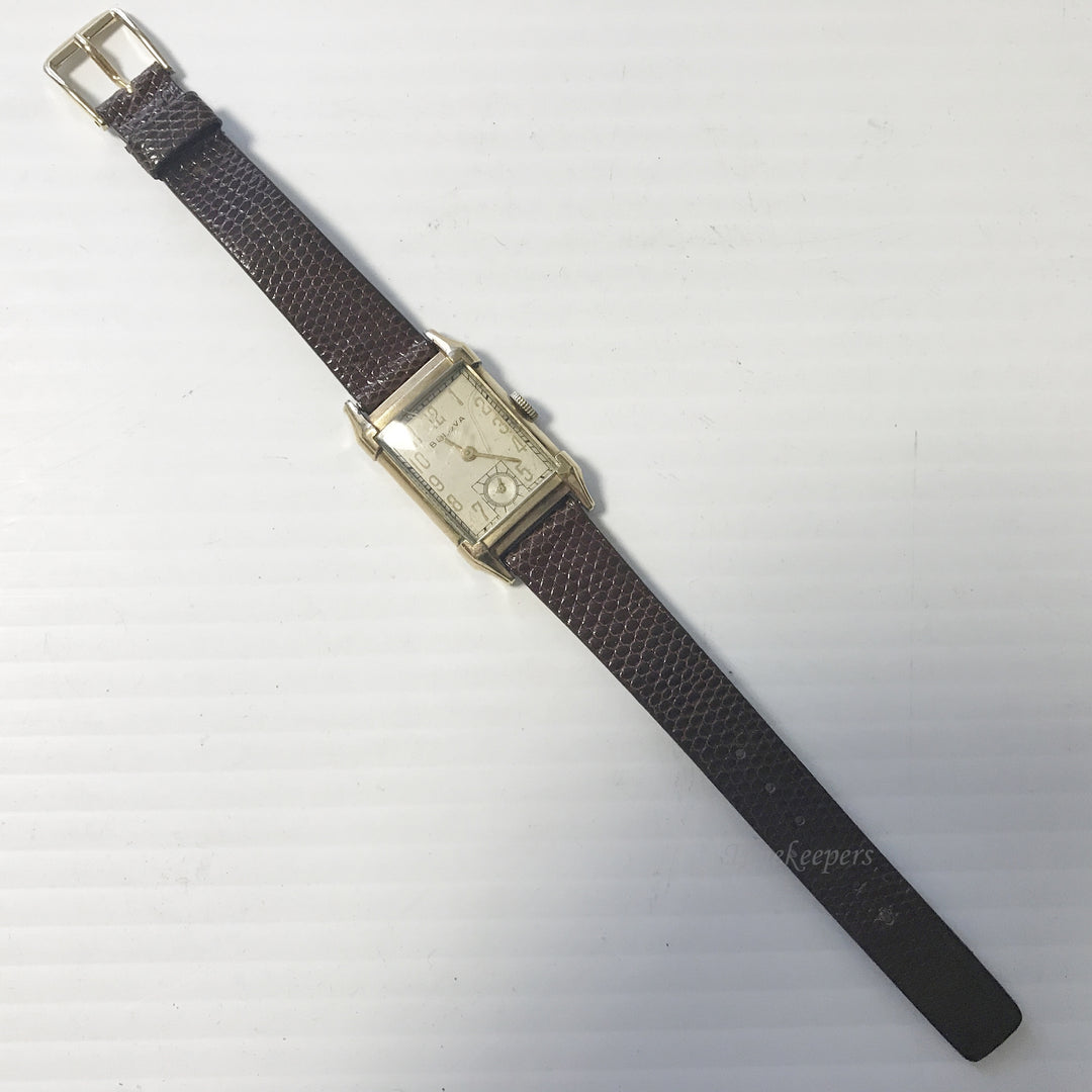 e628 Authentic Bulova 10K Gold Filled Mechanical Men's Wrist Watch