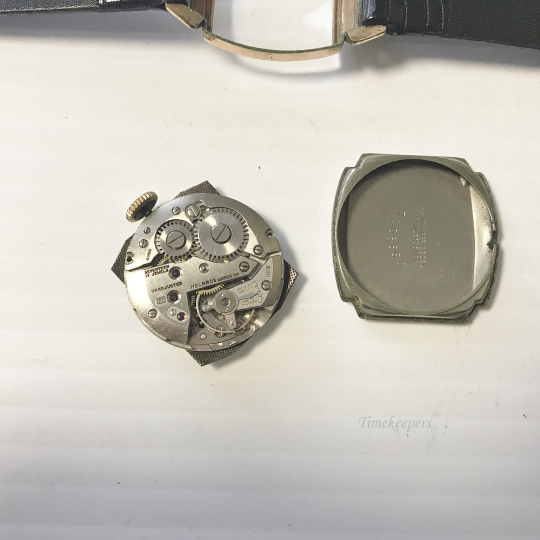 e639 Vintage Helbros Swiss Men's Wrist Watch 10K RGP Stainless Back