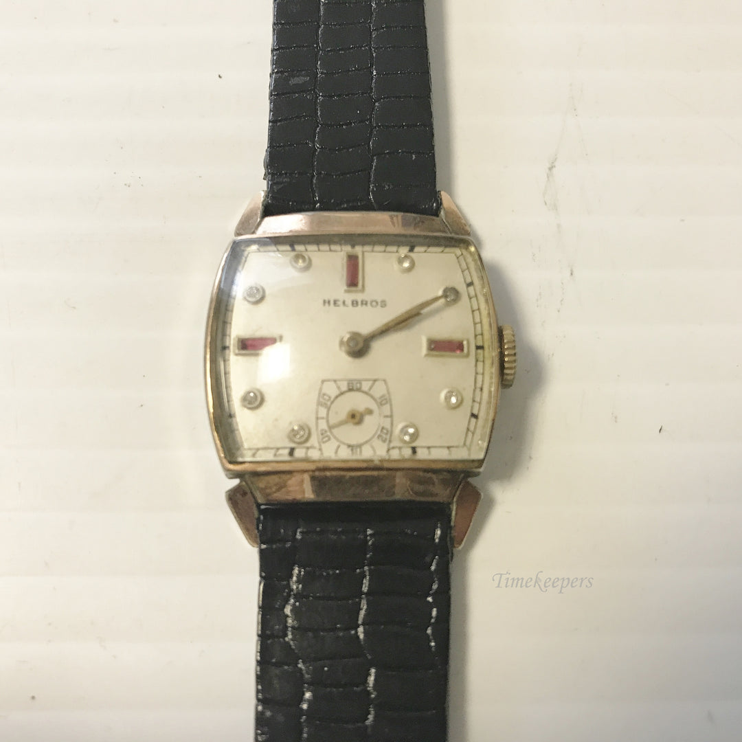 e639 Vintage Helbros Swiss Men's Wrist Watch 10K RGP Stainless Back