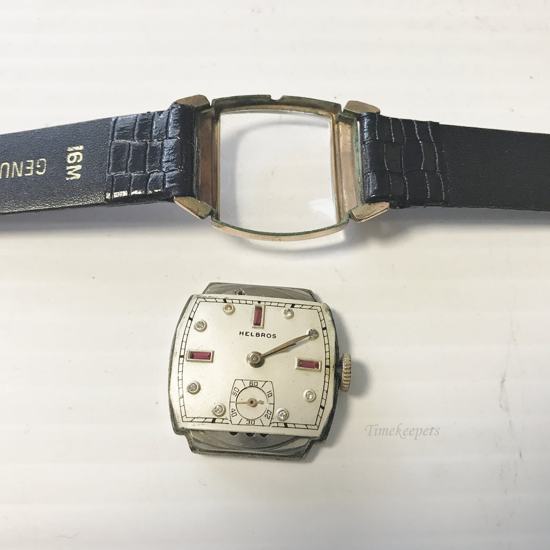 e639 Vintage Helbros Swiss Men's Wrist Watch 10K RGP Stainless Back