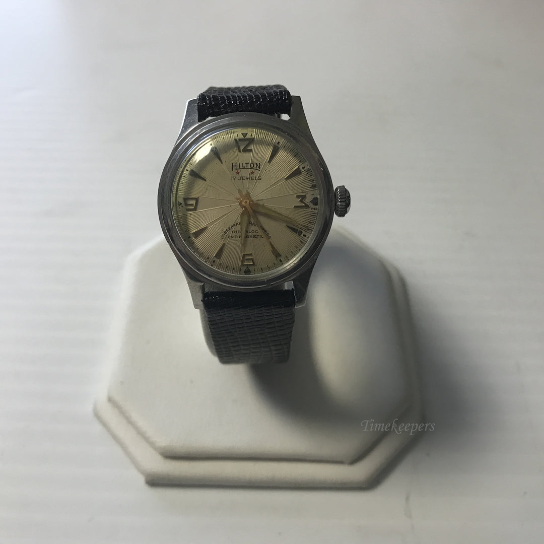 e648 Vintage Hilton Incabloc Mechanical Stainless Steel Men's Wrist Watch