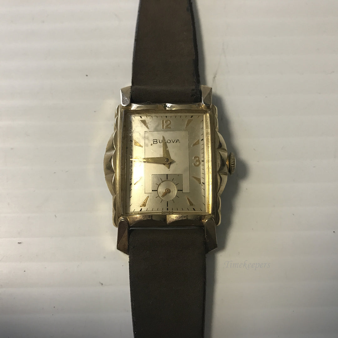 e653 Vintage Bulova Mechanical 10K RGP Stainless Men's Wrist Watch