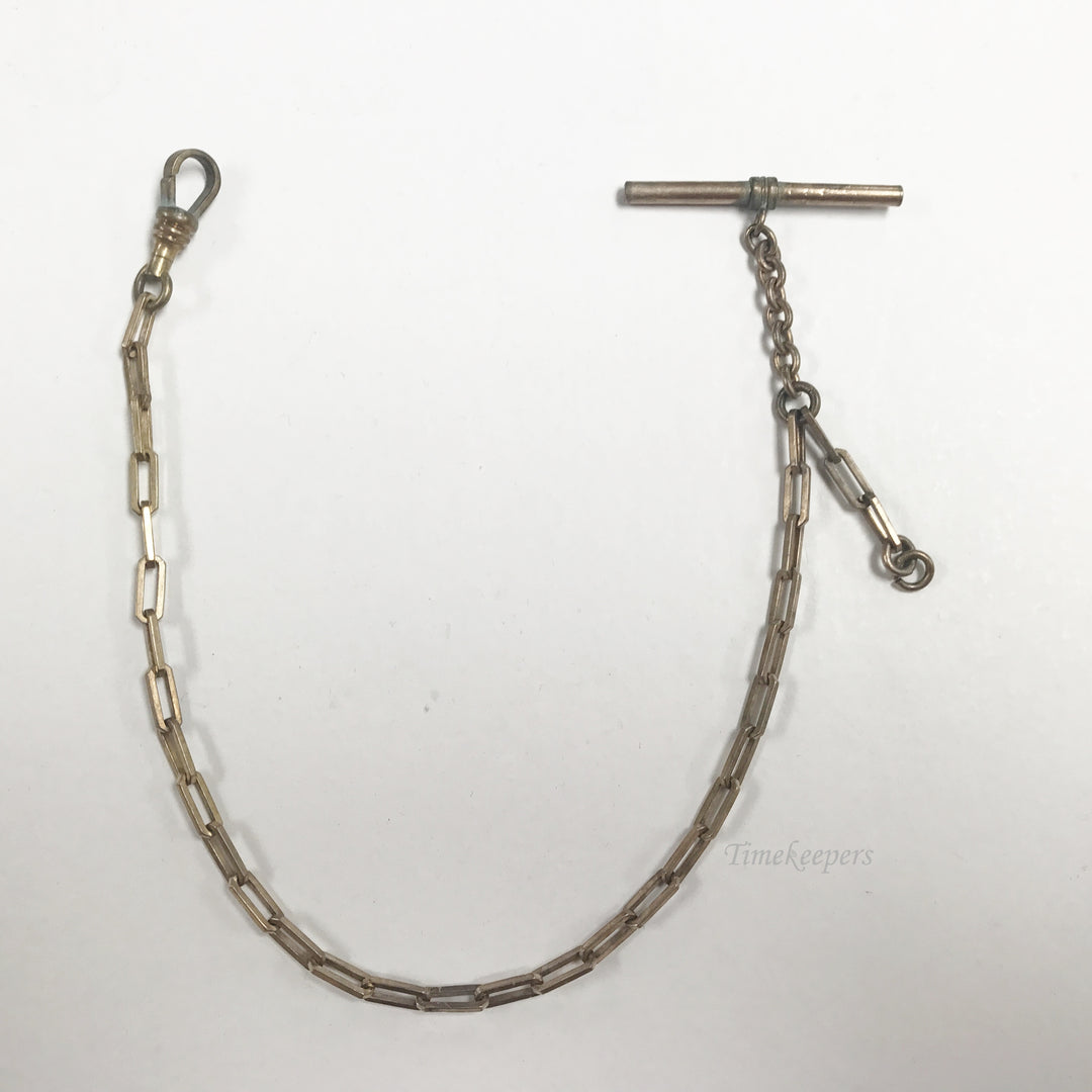 e674 Antique Gold Filled Vest Pocket Watch Wide Chain Gold Tone 11"