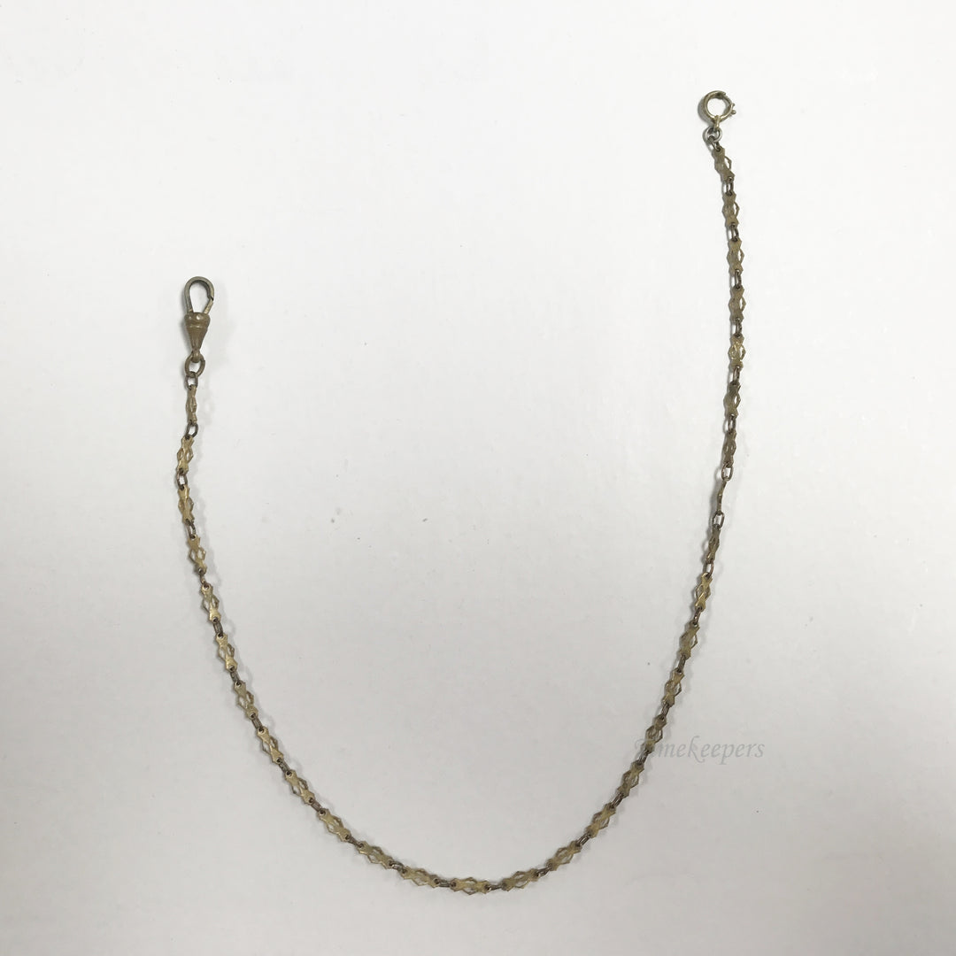 e682 Antique Gold Filled Vest Pocket Watch Rare Link Chain Gold Tone 13"