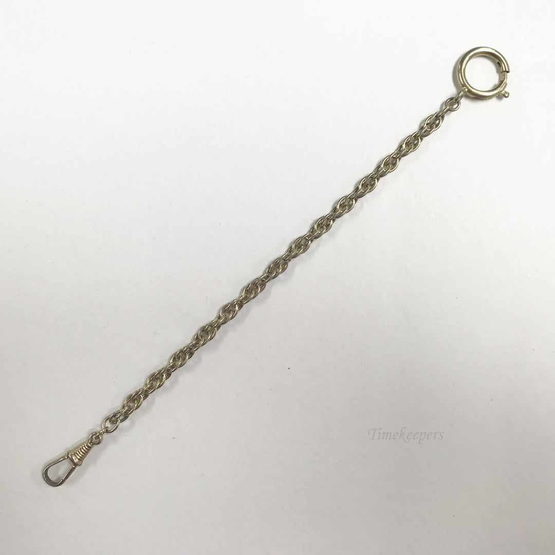 e696 Vintage Gold Filled Vest Pocket Watch Chain Gold Tone 7"