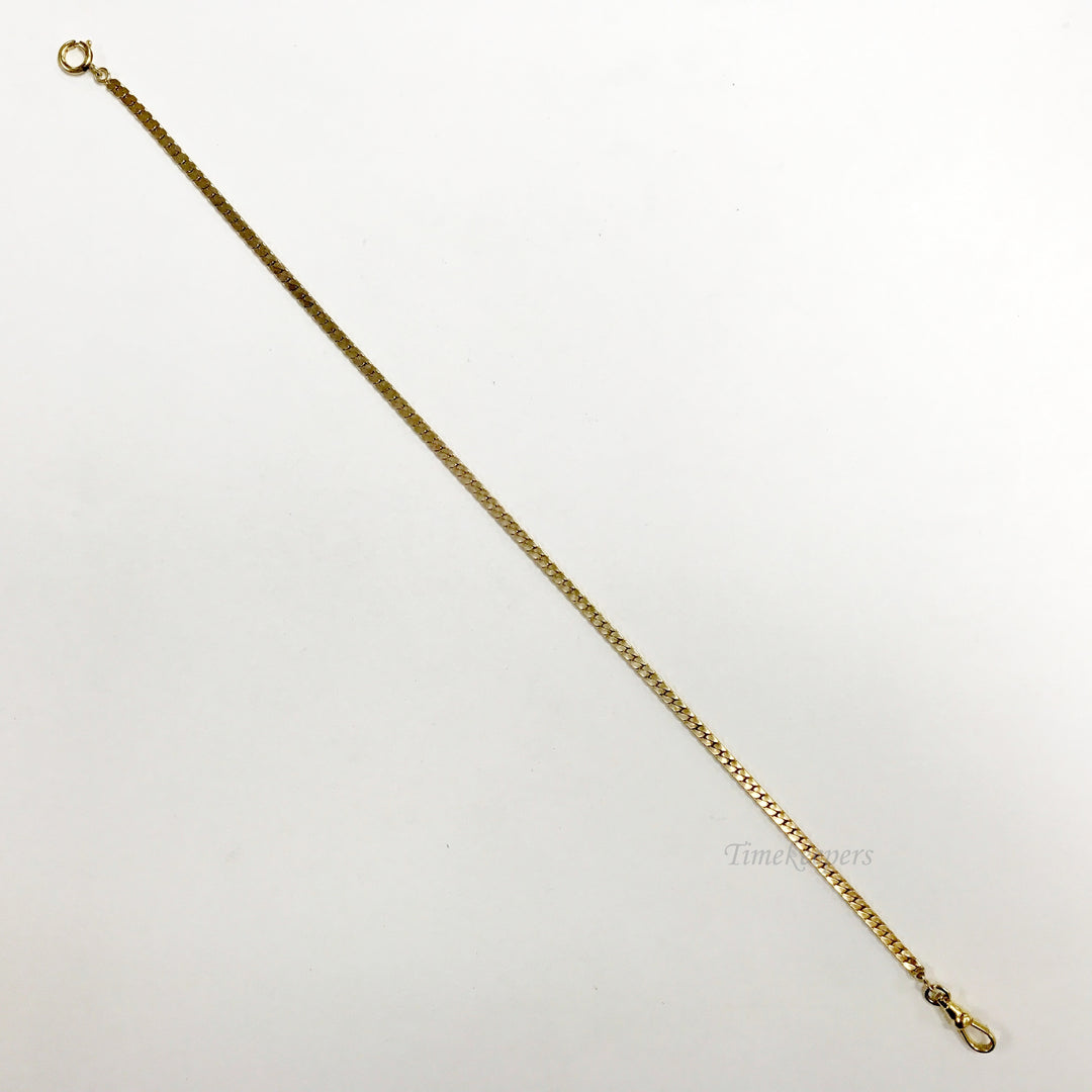 e744 Antique Gold Filled Vest Pocket Watch Chain Spring Clasp Gold Tone 13"