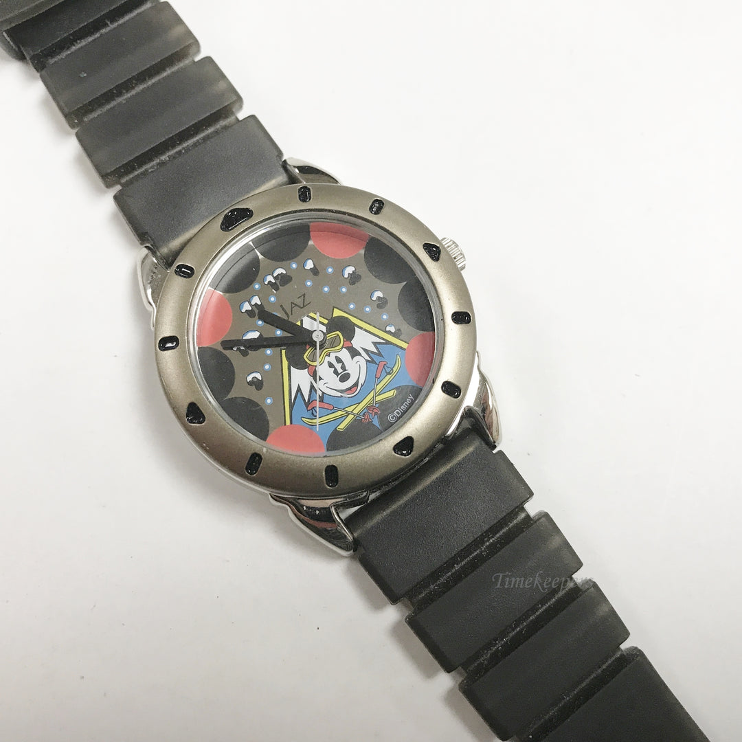 e782 Vintage Disney Mickey Mouse Quartz Japan Mov't Stainless Back Wrist Watch