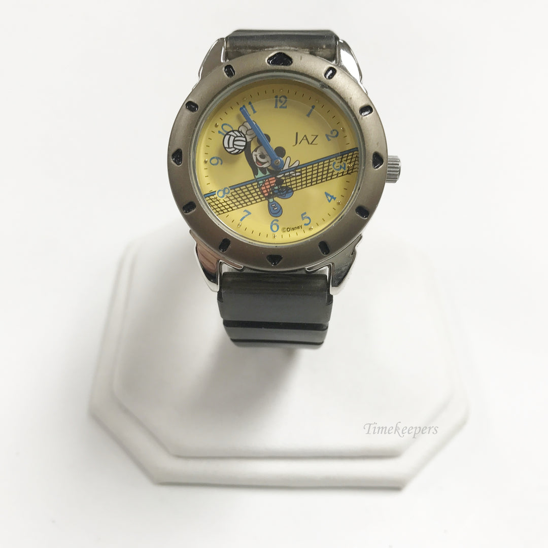 e785 Vintage Disney Mickey Mouse Jaz Quartz Japan Mov't Stainless Wrist Watch