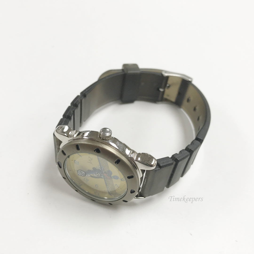 e785 Vintage Disney Mickey Mouse Jaz Quartz Japan Mov't Stainless Wrist Watch
