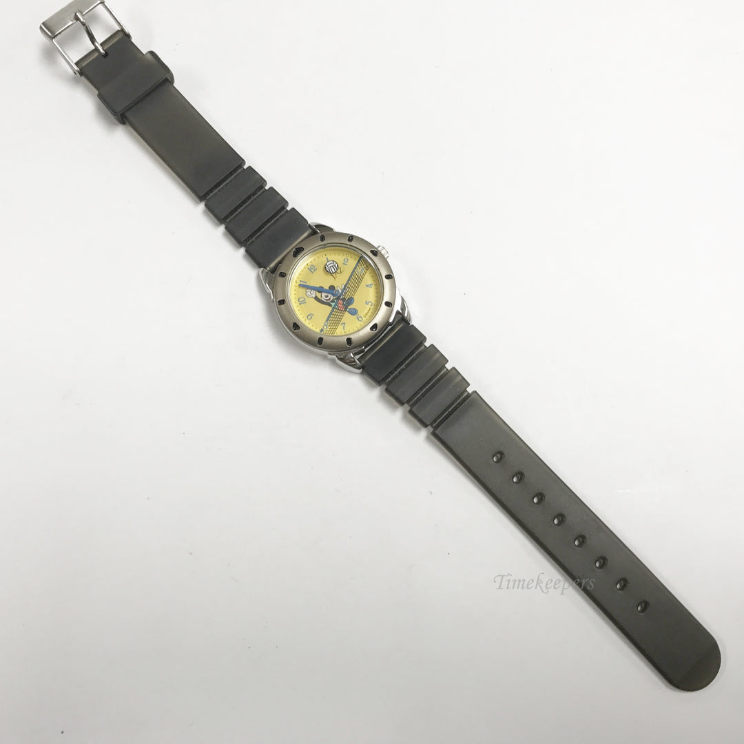 e785 Vintage Disney Mickey Mouse Jaz Quartz Japan Mov't Stainless Wrist Watch
