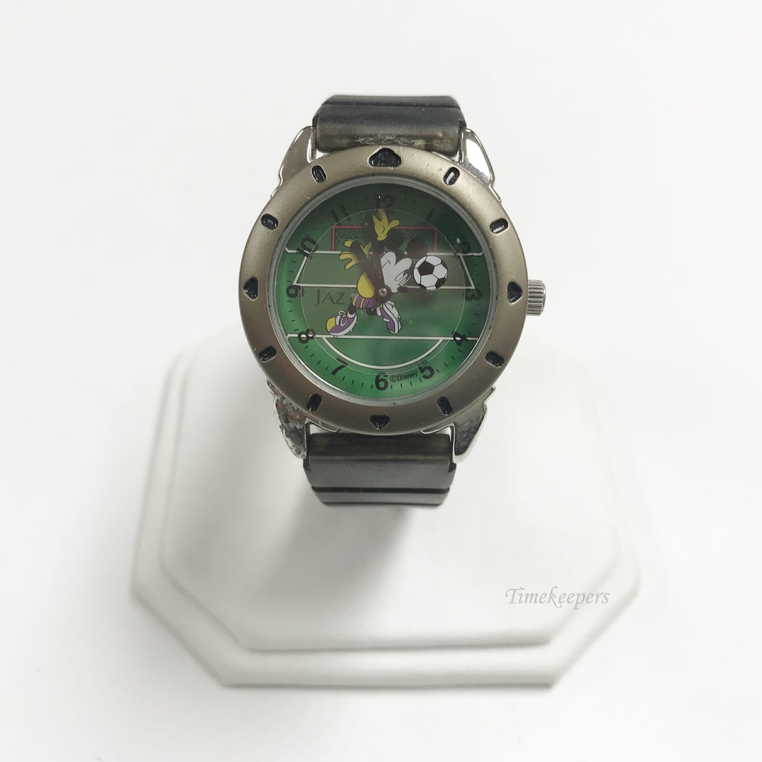 e786 Vintage Disney Mickey Mouse Jaz Quartz Japan Mov't Stainless Wrist Watch