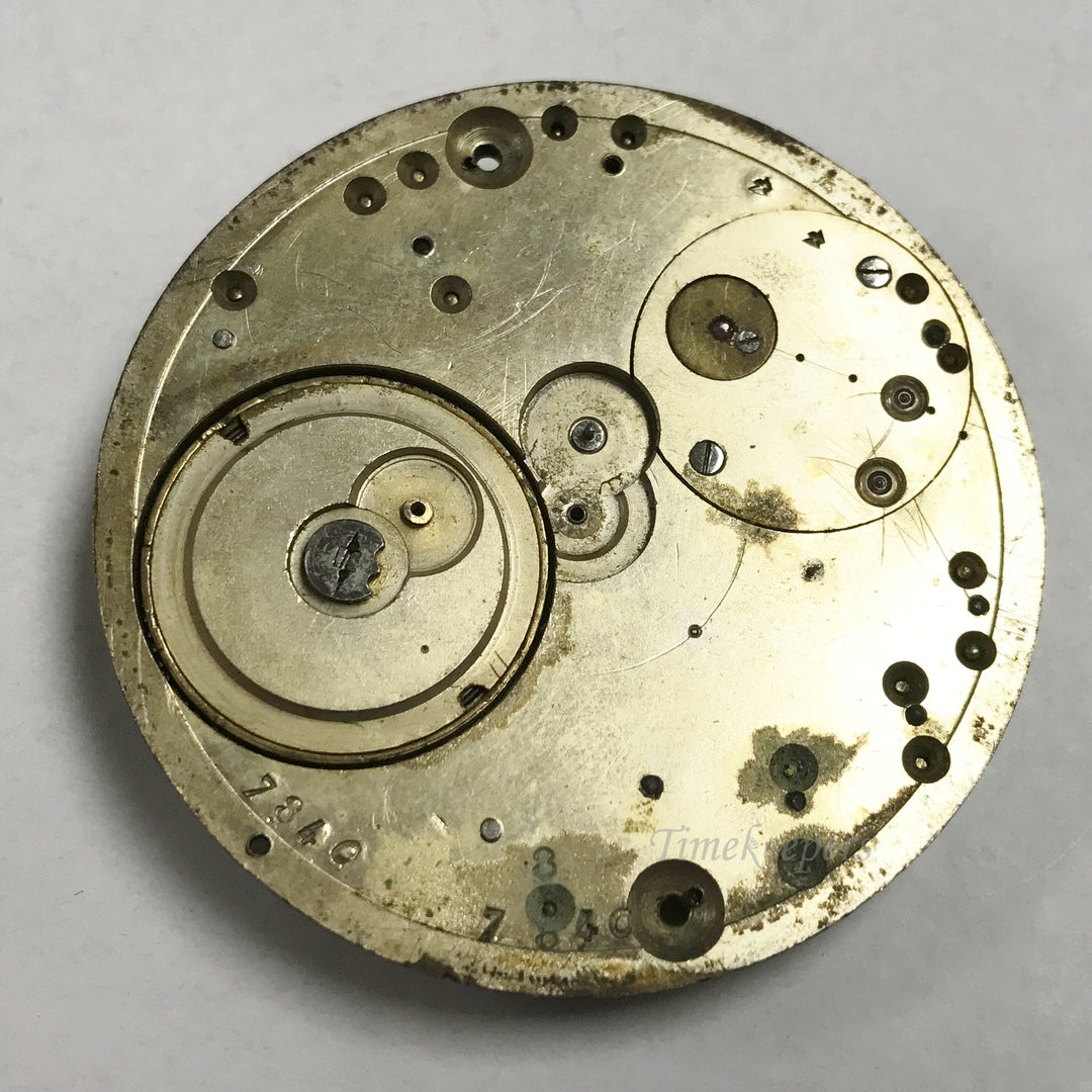 e882 Antique Misc Pocket Watch Complete Movement 7840 45mm for Parts or Repair