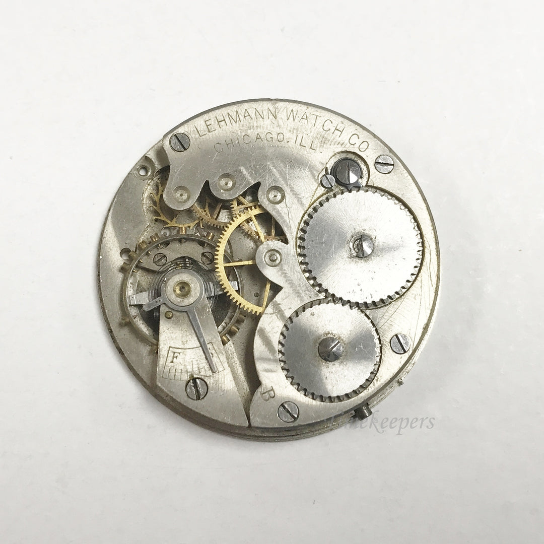 e887 Antique Lehmann Pocket Watch Movement for Parts or Repair 43mm