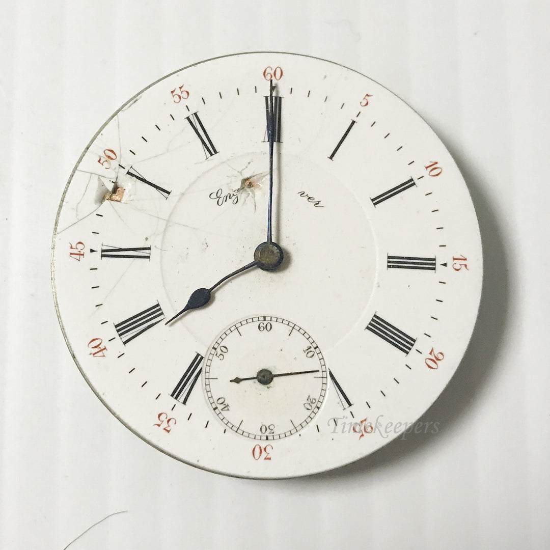 e911 Antique English Complete Watch Movement for Parts or Repair 18S