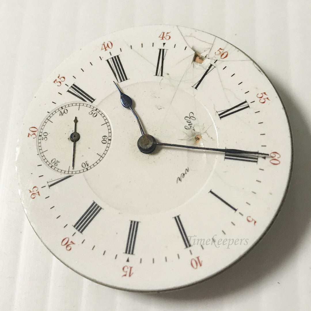 e911 Antique English Complete Watch Movement for Parts or Repair 18S